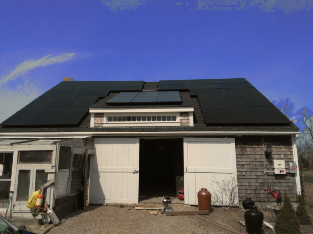 Barn with solar panels